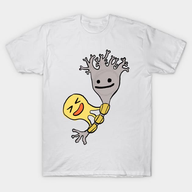 Neuron with oligodendrocyte T-Shirt by glowglowworm